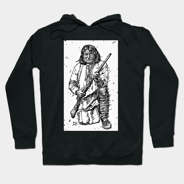 GERONIMO ink portrait.1 Hoodie by lautir